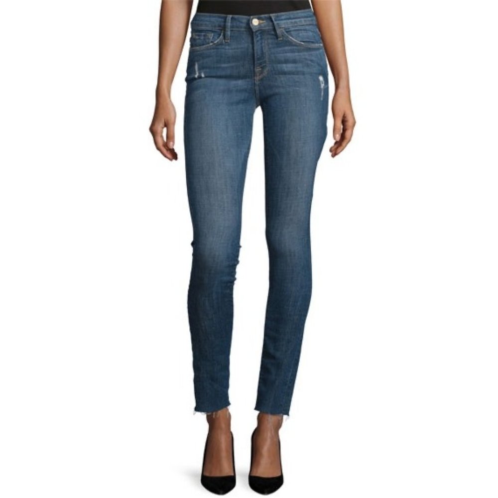 Frame Denim Womens Le Skinny de Jeanne Jeans Grand Street Distressed size 24
